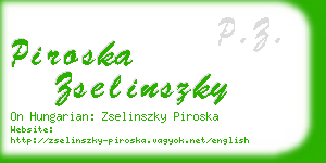 piroska zselinszky business card